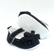 SPECIAL -[besty_mart3] Baby Girl Prewalker Shoes Baby Flat Shoes Sneakers SY-F60 SY-F65 - F65 - BLAC