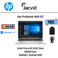 Hp Probook 440 G7 (I5-10th Gen / 16GB Ram / 256GB SSD / 512GB SSD / 14" HD / Window 11 Pro)