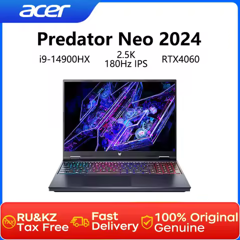 2024 Acer Predator Neo Gaming Laptop 16 Inch 2.5K 180Hz IPS Screen Notebook i9-14900HX 32GB 1TB RTX4