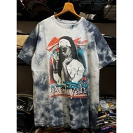 Aaliyah Female Singer T-Shirt Tie-Dye Fabric Authentic Second Hand
