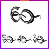 [Tachiuwa2] 30th 40th 50th 60th Funny Glitter Diamante Birthday glasses for party Novelty Plastic  E