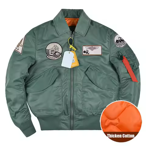 MA1 Flight Jacket Men's Thicken Cotton Coat Bomber Jackets Embroidered Stamp Baseball Outerwear Male