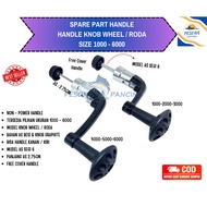 Sparepart Handle Reel Fishing Wheel/Knob Wheel 1000-6000 (Non Power Handle) Folding - Pesona Fishing