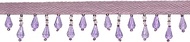 DÉCOPRO 1" Handcrafted Teardrop Beaded Fringe Trim (B40690-AC) / Mauve Purple Solid #H25 (Dark Mauve