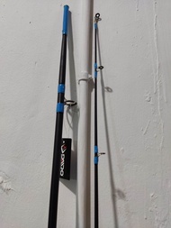 cod joran pancing laut sambung 2 fiber padat panjang 240cm joran kuat ujung kaku warna random