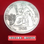 Antique Silver Dollar Silver Dollar 1908 Sitting Foreign Silver Coin Holder Foreign Silver Dollar 19