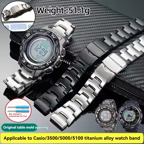 Titanium Alloy Watchband For Casio PROTREK Series PRG-260 270 550 PRW-3500 2500 5000 18mm Men's Watc