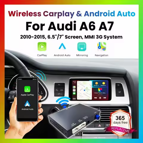 OEM Screen Upgrade Decoder Box for Audi A6,Q7 2009-2015, 6.5"/7" Screen, MMI 3G with CarPlay & Andro