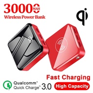 quality assurance30000mAh QI Wireless Power Bank 3 USB Digital Display LED Lights External Battery Portable Fast Charg