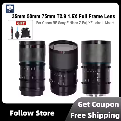 SIRUI Saturn 35mm 50mm 75mm T2.9 Lens 1.6X Full Frame Anamorphic Cinema Camera Lens For Canon RF Son