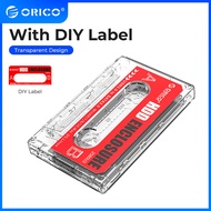 ORICO Transparent External Hard Drive Box USB3.0 SATA3.0 5Gbps 4TB HDD Enclosure Support UASP DIY Stickers Cassette Tape Design