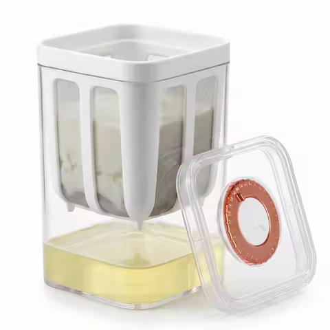 1100ml Greek Yogurt Strainer with Clear Lid Stainless Steel Fine Mesh Yogurt Filter Cup Yogurt Whey 