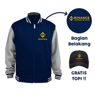 Binance Varsity Jacket Binance Bitcoin Jacket free Hat