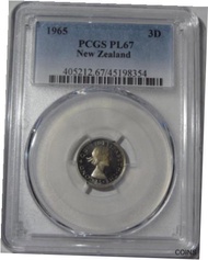 ニュージーランド 3 ペンス PCGS PL67 #1392New Zealand 3 Pence PCGS PL67 #1392