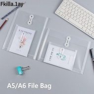 IFKILLA1 File Bag, Transparent Plastic File Folder, Thickened Waterproof A5/A6 Document Folder Schoo
