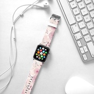 Apple Watch Series 1 , Series 2, Series 3 - Apple Watch 真皮手錶帶，適用於Apple Watch 及 Apple Watch Sport - Freshion 香港原創設計師品牌 - 淡粉紅玫瑰花紋 cr16