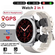 2025 2-in-1 Smart Watch With Earbuds GPS Smartwatch TWS Bluetooth Earphone Heart Rate Blood Pressure