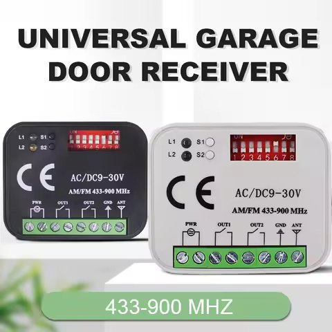 Receiver Controller AC/DC 9V-30V 2CH 300MHz to 868MHz 433MHz Garage Door Opener / Gate Remote Contro