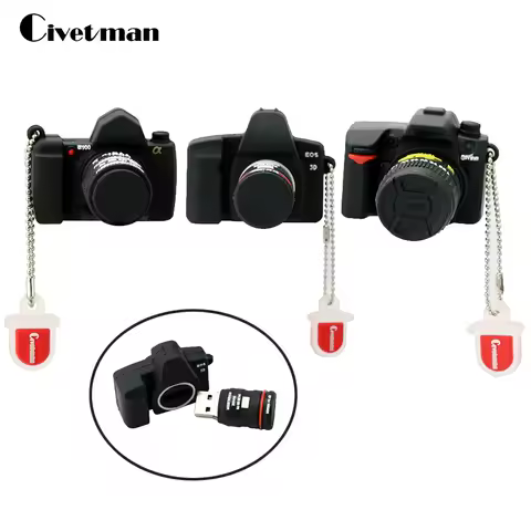 Pen Drive Silicone 128G USB2.0 Flash Drive Cartoon Black Camera 256GB 64GB 32GB 16GB 8GB Pendrive Cl