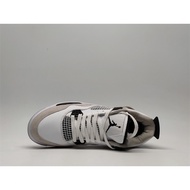 Airjordan 4 aj4 retro "military black" GS white cement heavy-duty military Black basketball white gr