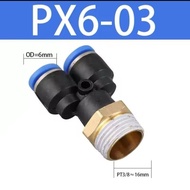 PX 6-03 Pneumatic Fitting Y 6mm To External Thread 3/s8" inch