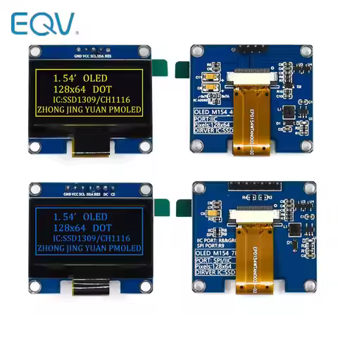 1.54 inch OLED Module 1.54" 12864 Screen LCD LED Display Module 128*64 SSD1309 SPI/IIC I2C Interface