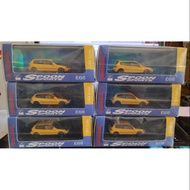 YM Model 1/64 Honda Civic EG6 Spoon Yellow