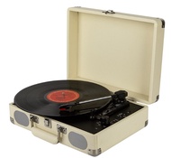 Ready Stock Bluetooth Turntable Vinyl Record Player LP Disc 33/45/78 RPM Portable Leather Gramophone