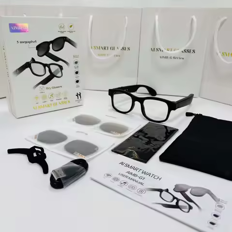 G1 Smart Glasses AI Translator Antil-Blue Intelligent Eye Glasses BT Audio 5MP Camera Video Voice As