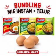 Indomie 3 basic food package, 3 eggs