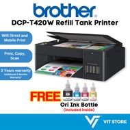Brother T420W T430W Wireless 3in1 Inkjet Refill Color Ink Tank Pencetak Print Scan Copy WiFi DCP-T42