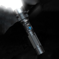 Flashlight Rechargeable Waterproof Smart Digital Display Duty Heavy Led Zoomable Flashlight E9y0
