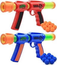 Kiddie Play Toy Foam Blasters &amp; Guns Atomic Power Popper Ball Guns for Kids Air Shooter with Foam Balls (Pack of 2 Guns)