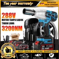 DISKOOM 3200NM impact wrench with brushless motor, 288V impact wrench drill, 10000mAh lithium batter