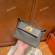 全手縫💯Hermes mini 2424 積雨雲灰