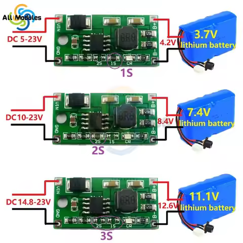 DC 5-23V 1S 2S 3S Multi-Cell Version 18650 Lithium Battery Chargering Board for Li ion Cell Solar Po