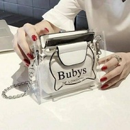 Bubys of London Fashion Women's Sling Bag PVC Handbag 2in 1 Transparent Bag for Women Y80U