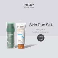 INGU Skin Duo Set คู่กับ Aqua Defense Hybrid Sunscreen SPF 50+ PA++++ Very Water Resistant กันแดดกัน