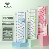 AULA F3099 Membrane Keyboard 99 Keys Tri-mode RGB Multi-function Roller for Wireless Office Keyboard