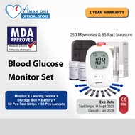 Yuwell Blood Glucose Monitor with Test Strips and Lancets (Cek Gula Darah Kencing Manis)