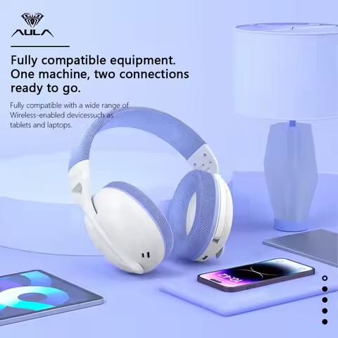 AULA S6 Wireless Bluetooth Headphone Three-mode Lightweight Custom Gaming Head-mounted Headsets for 