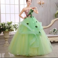 HIJAU Green and yellow theme princess dress / green wedding dress