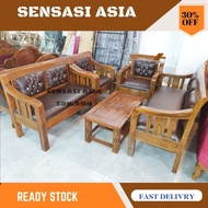 KERUSI KAYU JATI COBRA [3+21+Meja] [3+2+1+1+Meja] / Sofa kayu jati Murah /Sofa Jati /Sofa Set Jati M