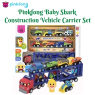 Pinkfong Baby Shark Construction Vehicle Carrier Set, Carrier Truck Kids Educational Toy