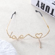 Diamond Glasses Frame Exaggerated Glasses Decoration Trendy Rhinestone Glasses Decoration Chain Fema
