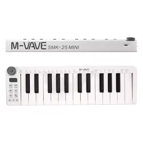 M-VAVE SMK-25mini MIDI Keyboard Rechargeable 25-Key MIDI Control Keyboard Instrument Mini Portable U