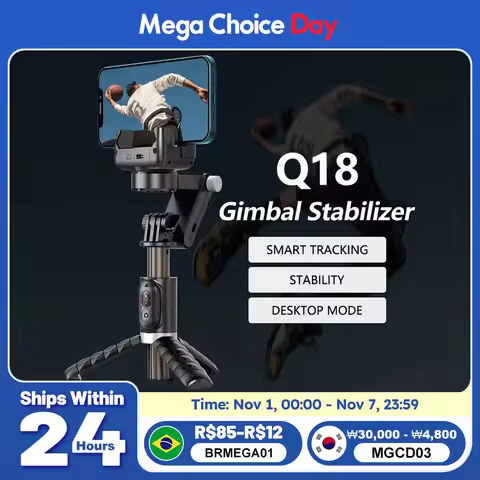 Q18 Gimbal Stabilizer Handheld Mobile Phone Selfie Stick Holder Fill Light Bluetooth for HUAWEI Xiao