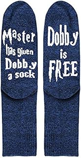 Dobby Socks, SweetGo Dobby Is Free Knitted Words Unisex Combed Cotton Novelty Socks 1pack