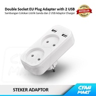 Double Plug Eu 2 Usb Charger Adapter Plug
