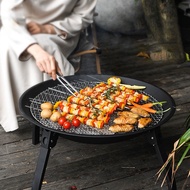 3-in-1 folding picnic charcoal grill, bamboo charcoal grill for indoor/outdoor use for picnic travel